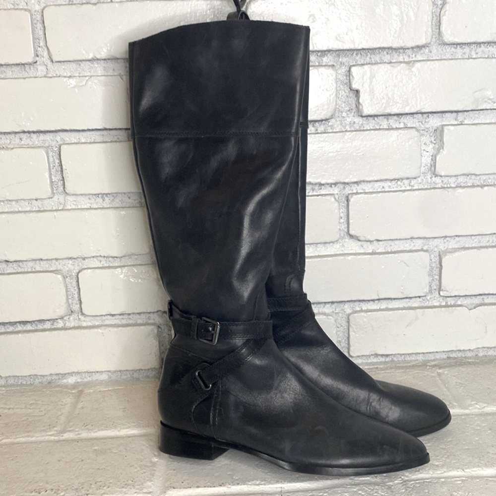Clarks black knee high boots womens